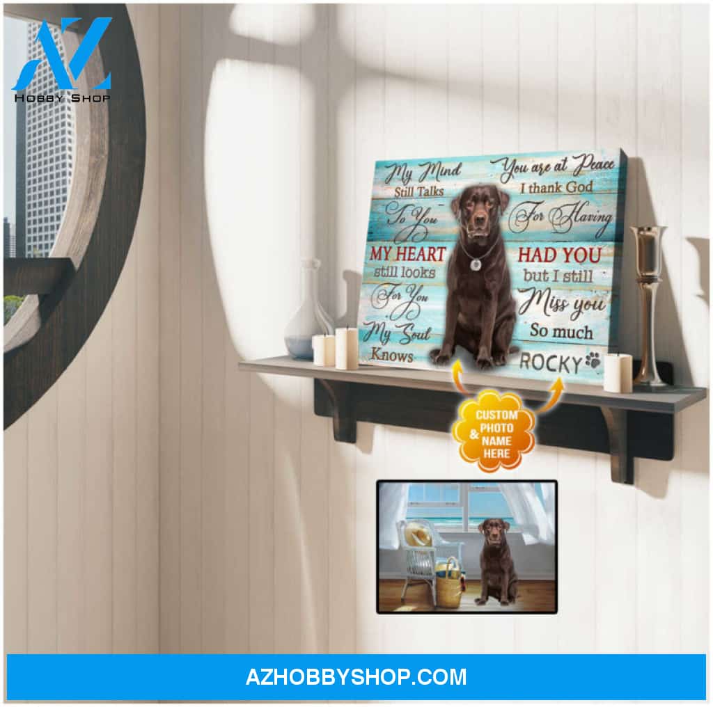 Ohcanvas Custom Photo and Name Dog My mind still talks Canvas Wall Art Decor