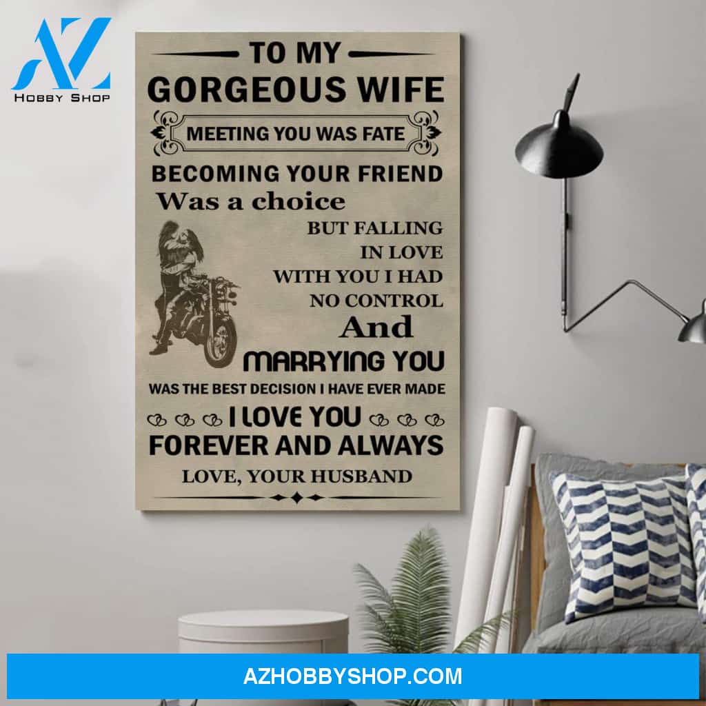 Customized Biker Poster - To My Gorgeous Wife