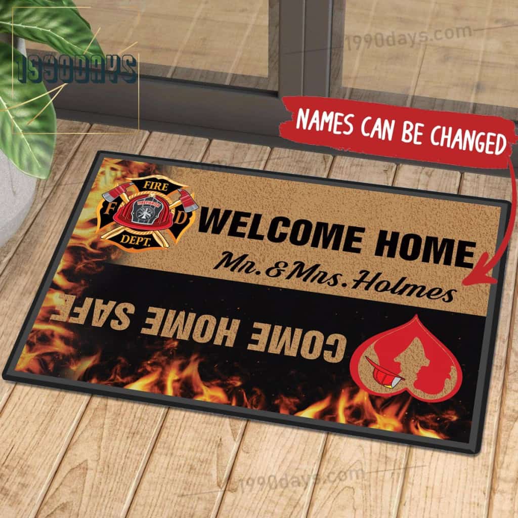Customized Welcome Home Firefighter Doormat | Colorful | Size 8x27'' 24x36''