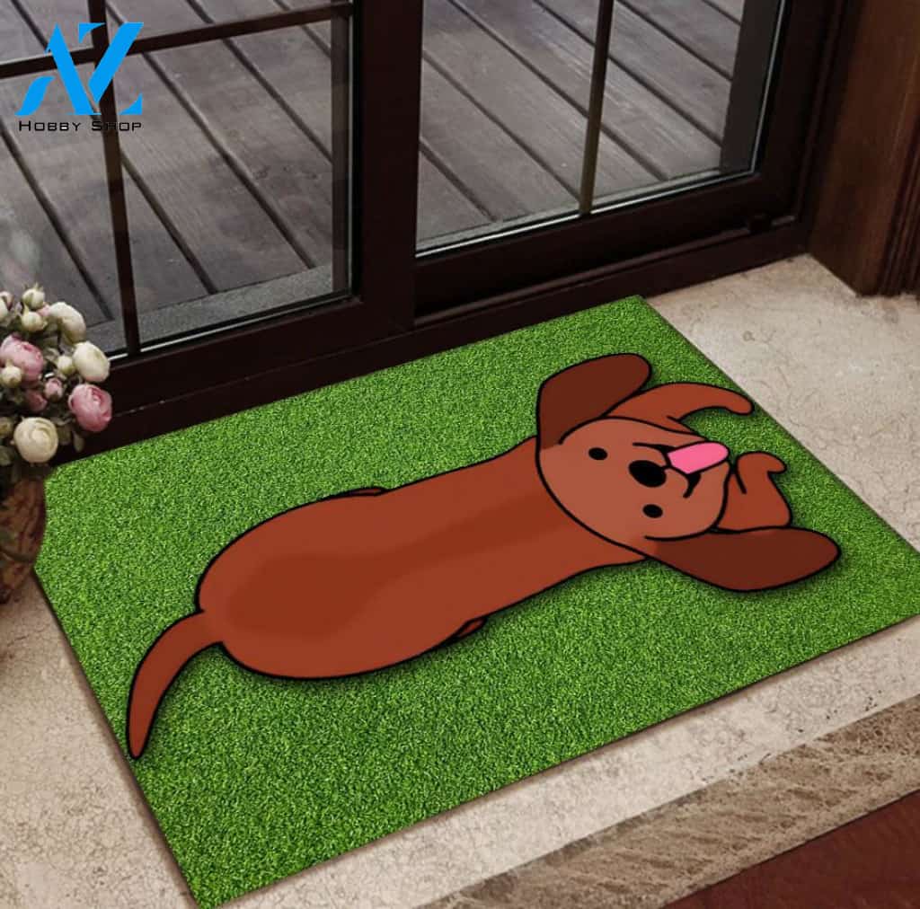 Cute Dachshund Funny Doormat | Welcome Mat | House Warming Gift