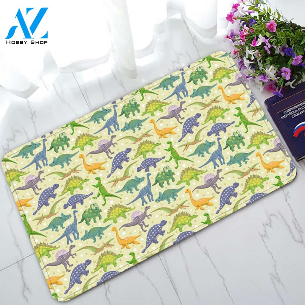 Cute Dinosaurs Pattern Doormat Indoor and Outdoor Doormat Welcome Mat House Warming Gift Home Decor Funny Doormat Gift Idea