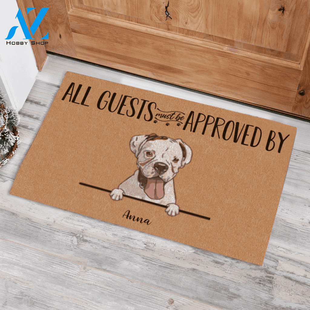 Cute Dog And Cat All Guests Must Be Approved Printed Doormat Home Decor