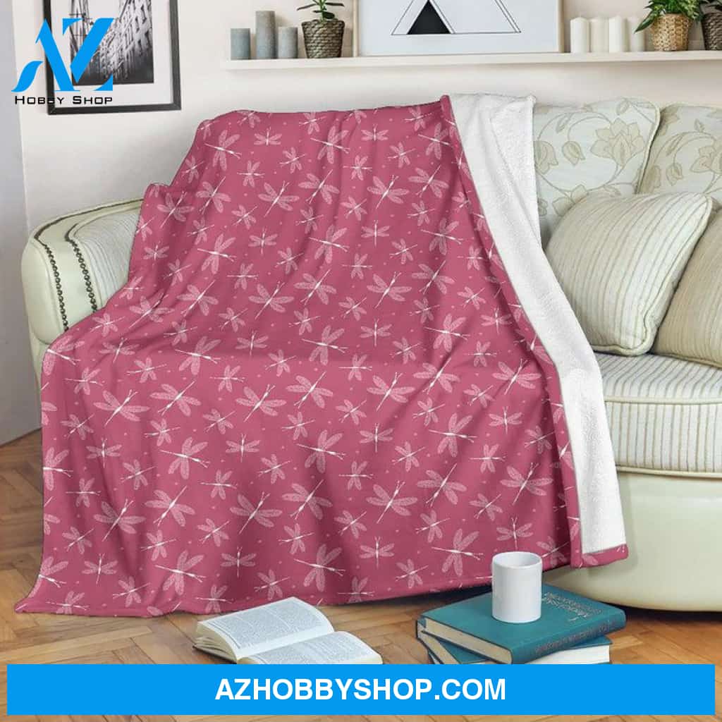 Cute Dragonfly Blanket - Dragonfly Throw Blanket - Dragonfly Fleece Blanket - Dragonfly Pattern Blanket - Dragonfly Print Kids Blankets