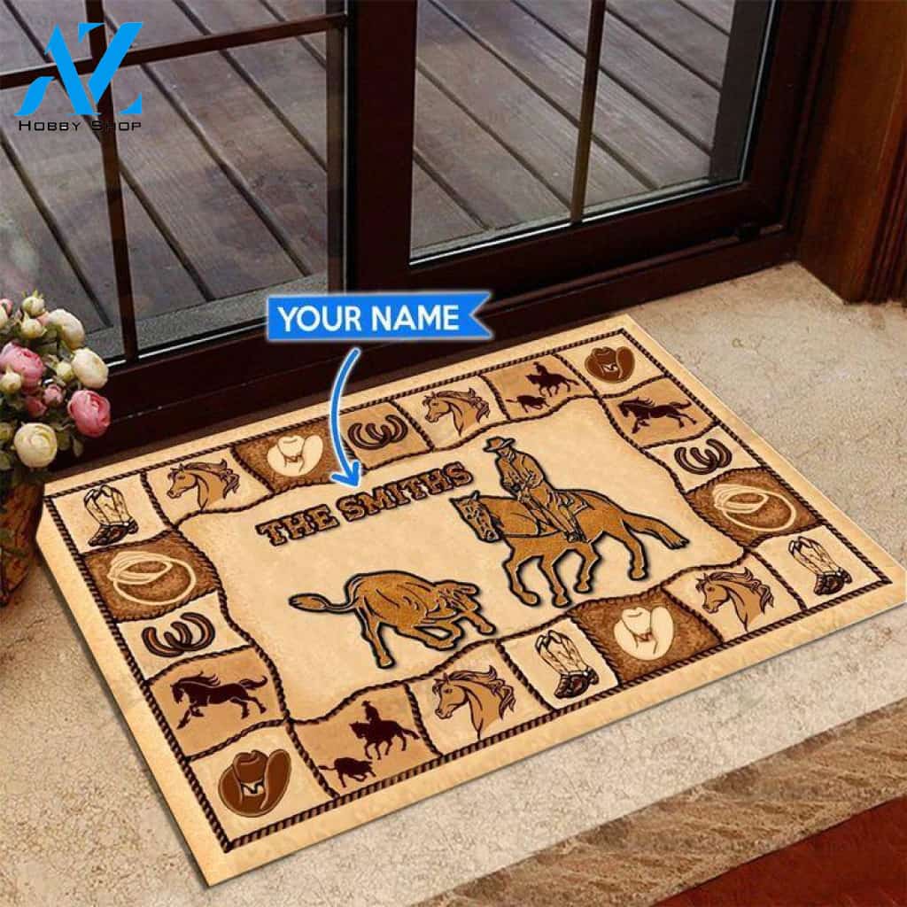 Cutting Horse Basic Brown Custom Doormat