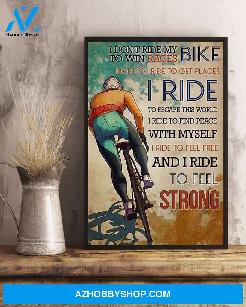 Cycling Feel Strong Vertical Canvas Decor, Wall Decor Visual Art