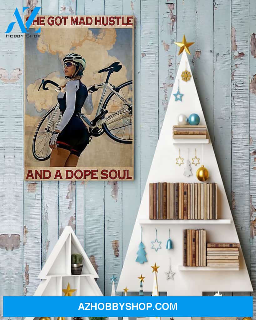 Cycling She God Mad Hustle Vertical Art Canvas, Wall Decor Visual Art