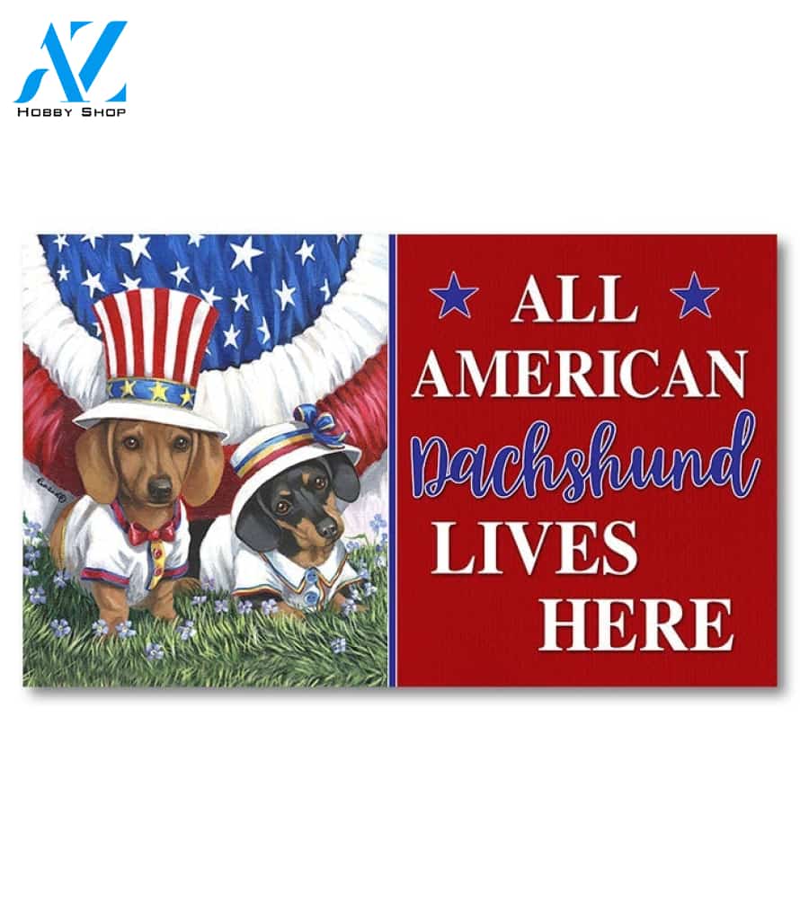 Dachshund American Pride Doormat - 18" x 30"