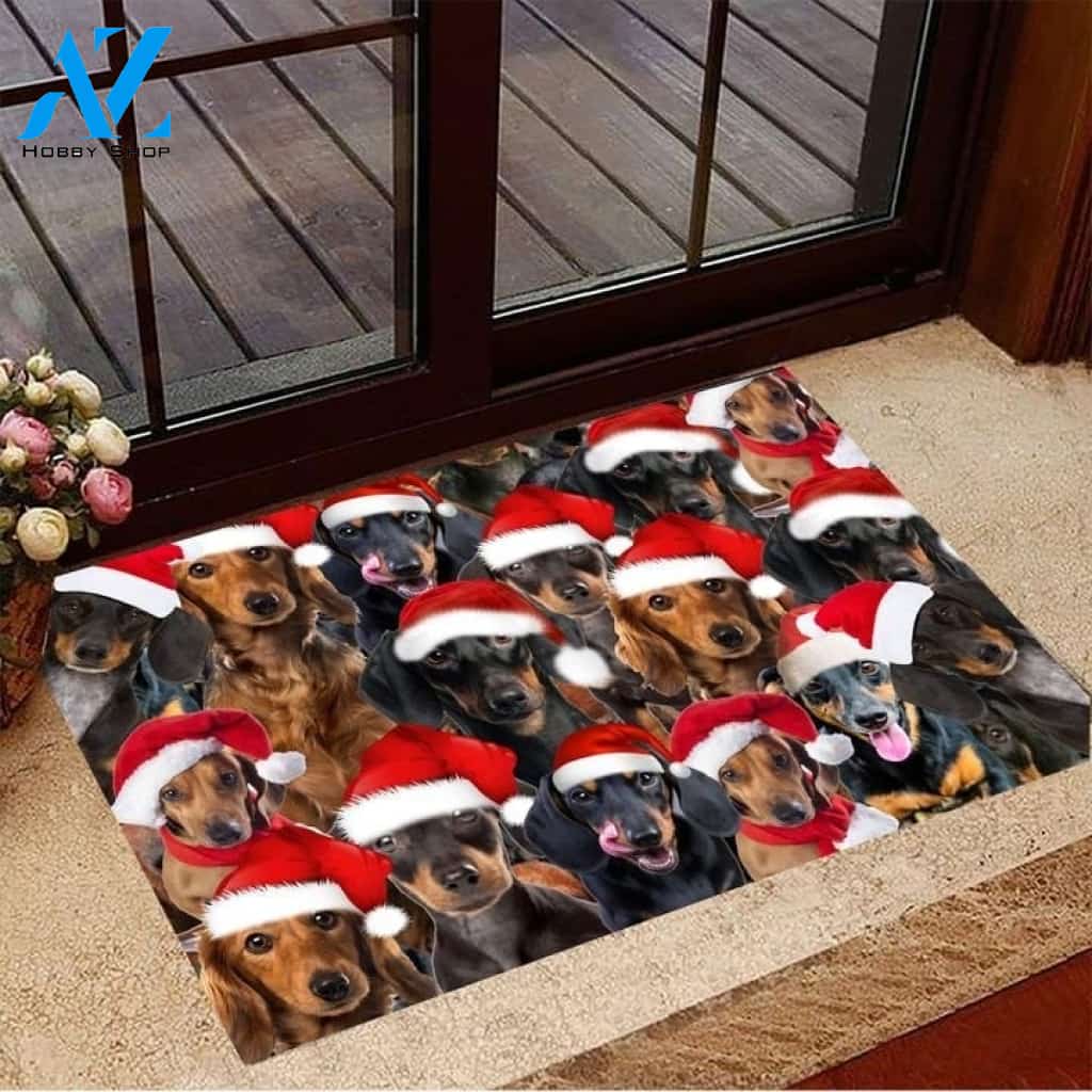 Dachshund Christmas Doormat Dog Welcome Mat Christmas Funny Doormat Gift For Dog Lover Home Decor Warm House Gift Welcome Mat