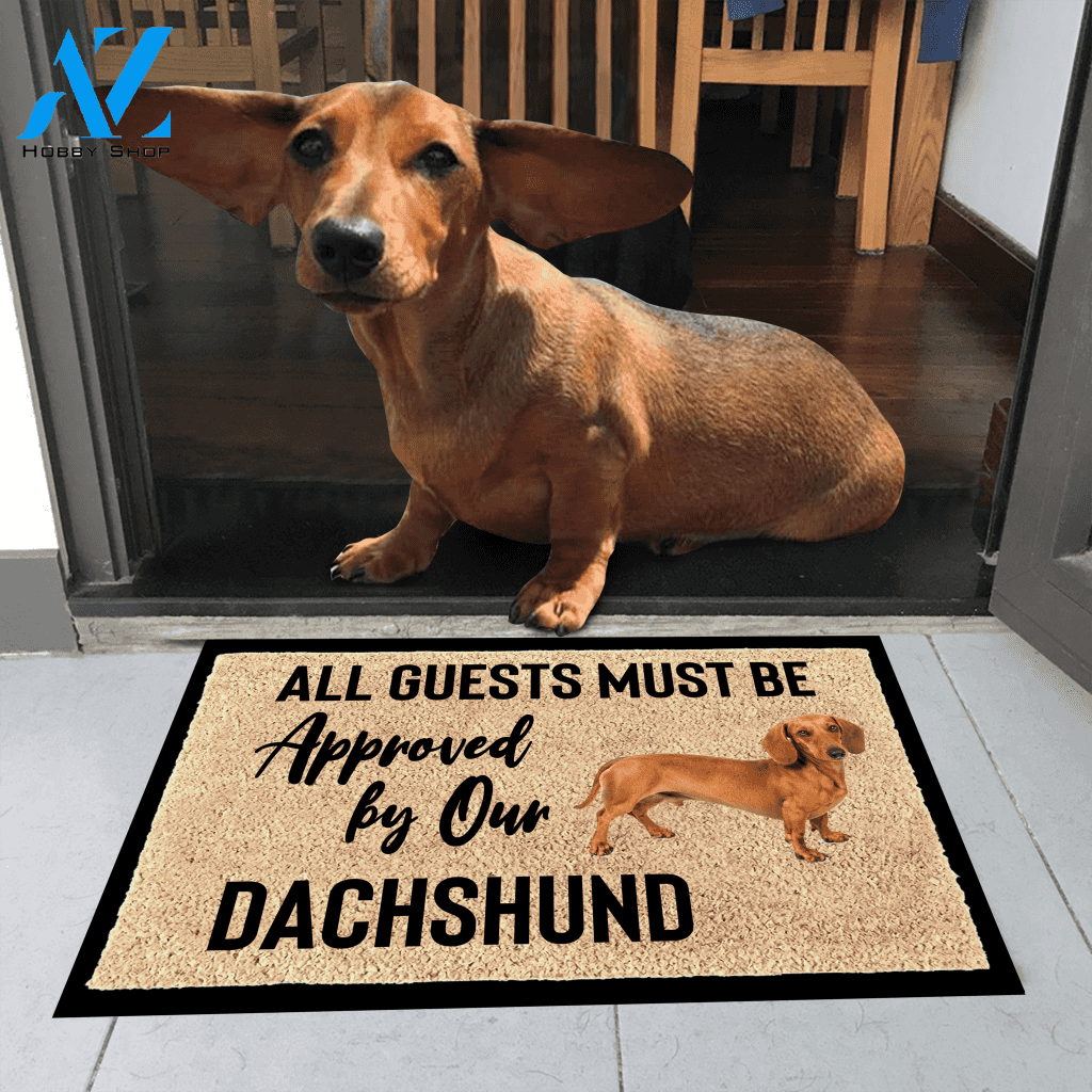 Dachshund Dog Easy Clean Welcome DoorMat | Felt And Rubber | 40x60 cm | 45x75 cm | 60x90 cm | Colorful | DO1263