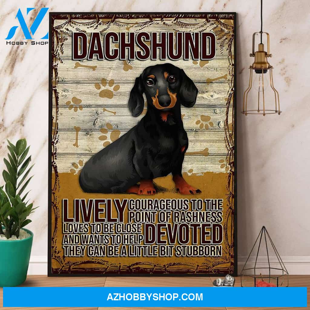 Dachshund Lively Courageous To The Point Of Rashness Canvas And Poster, Wall Decor Visual Art
