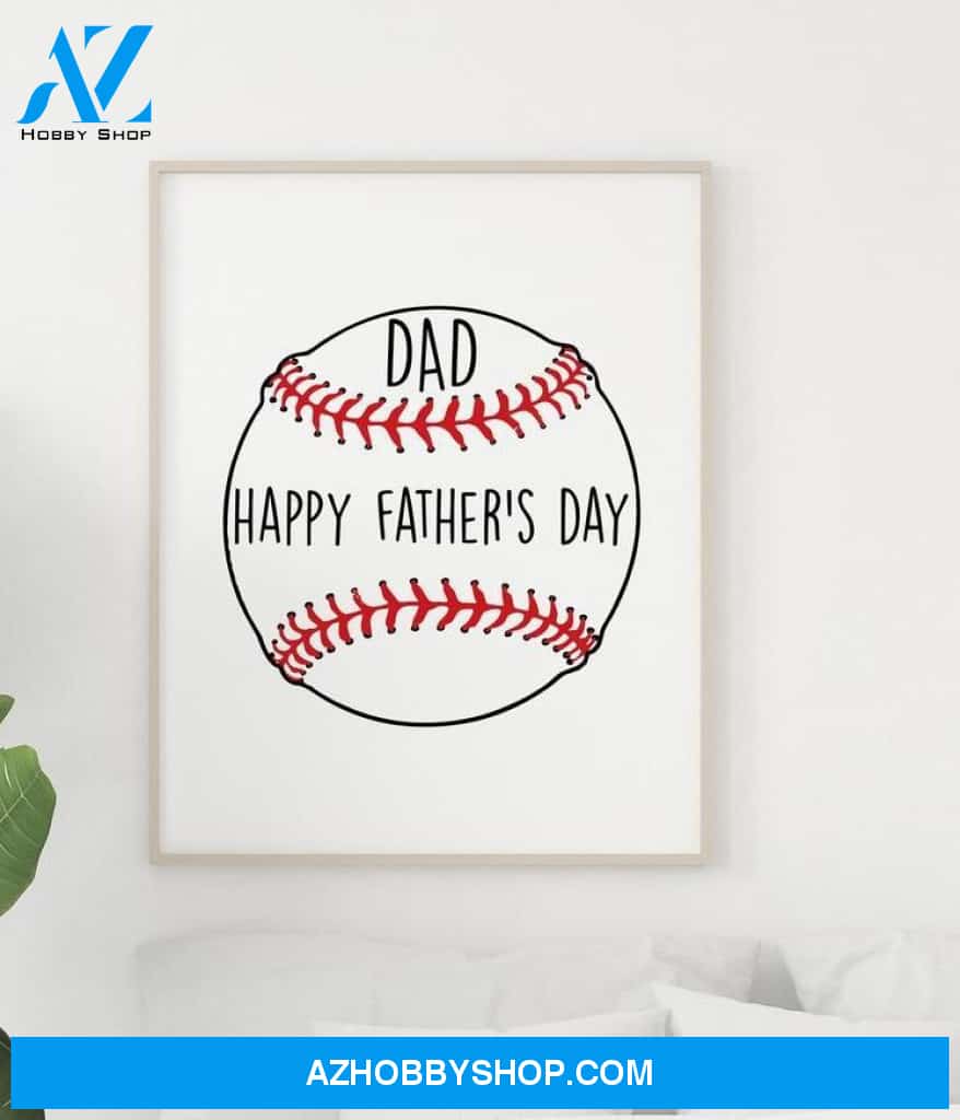Dad Baseball Canvas And Poster, Wall Decor Visual Art, Gift Father's Day