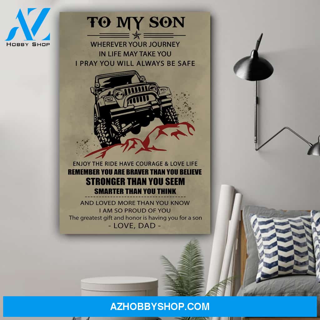 Dad To Son, You Are Braver Canvas And Poster, Wall Decor Visual Art Gift Father's Day