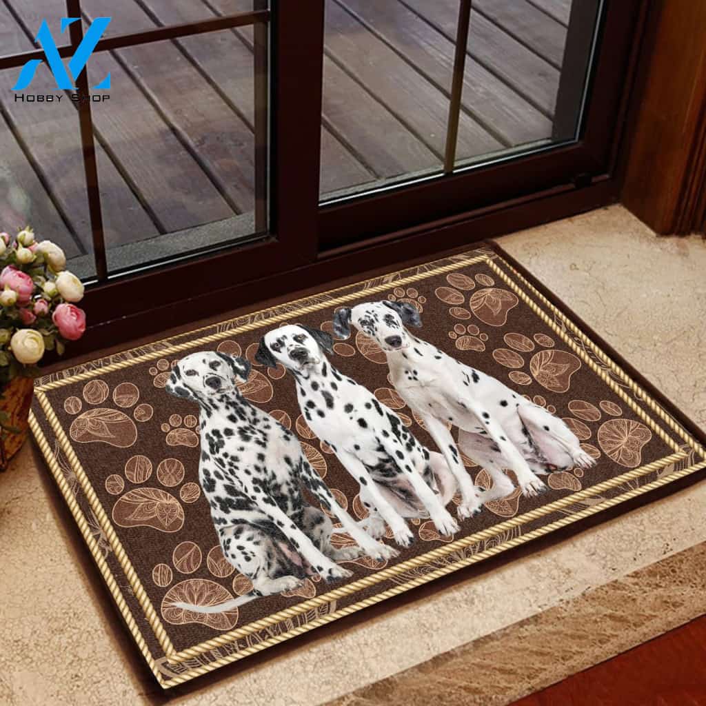 Dalmatian Floral Paw - Dog Doormat | Welcome Mat | House Warming Gift