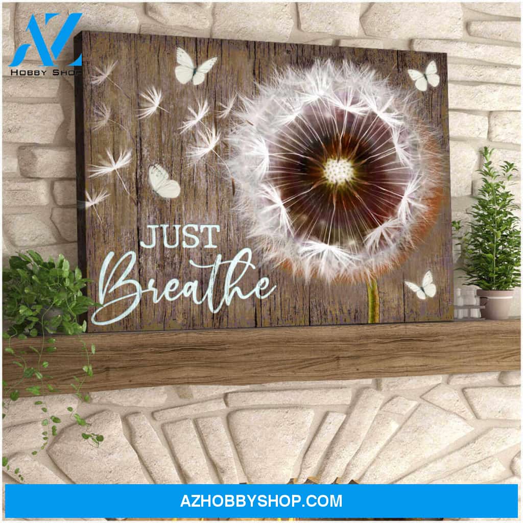 Dandelion and Butterflies Canvas Just Breathe Wall Art Decor, Wall Decor Visual Art