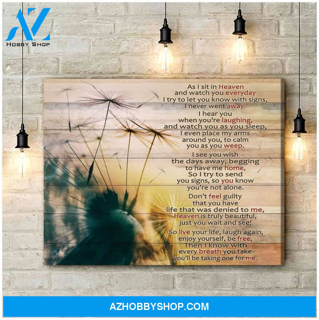Dandelion As I Sit In Heaven Poster Canvas Wall Decor Visual Art