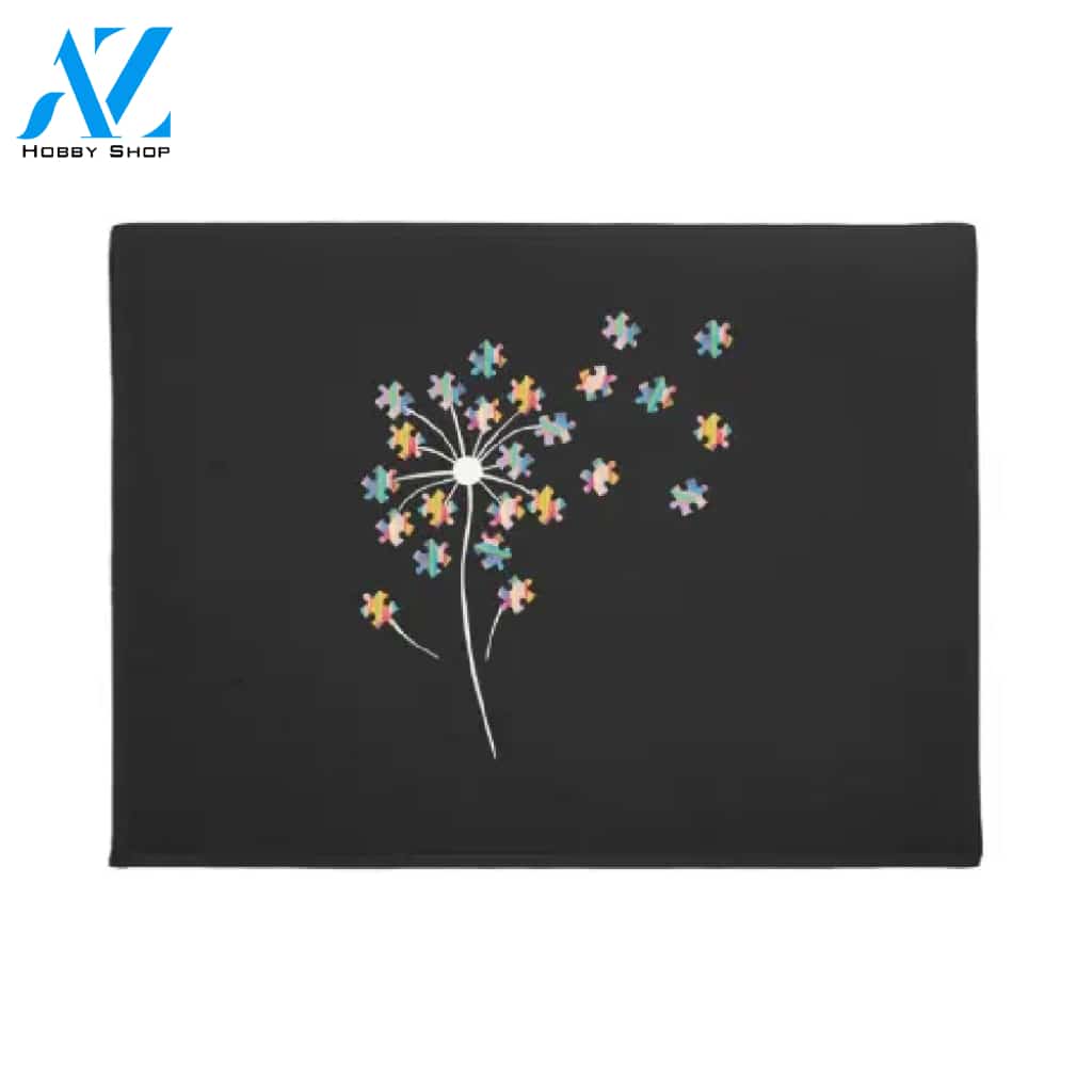 Dandelion Puzzle Pieces - Autism Awareness Support Doormat Warm House Gift Welcome Mat Gift for Friend Family