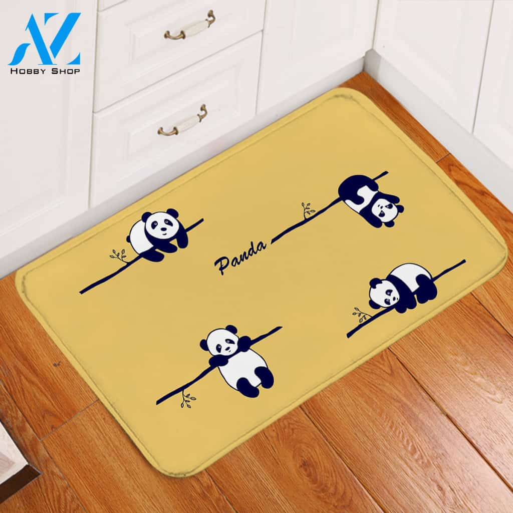 Dangling Pandas Yellow Door Mat