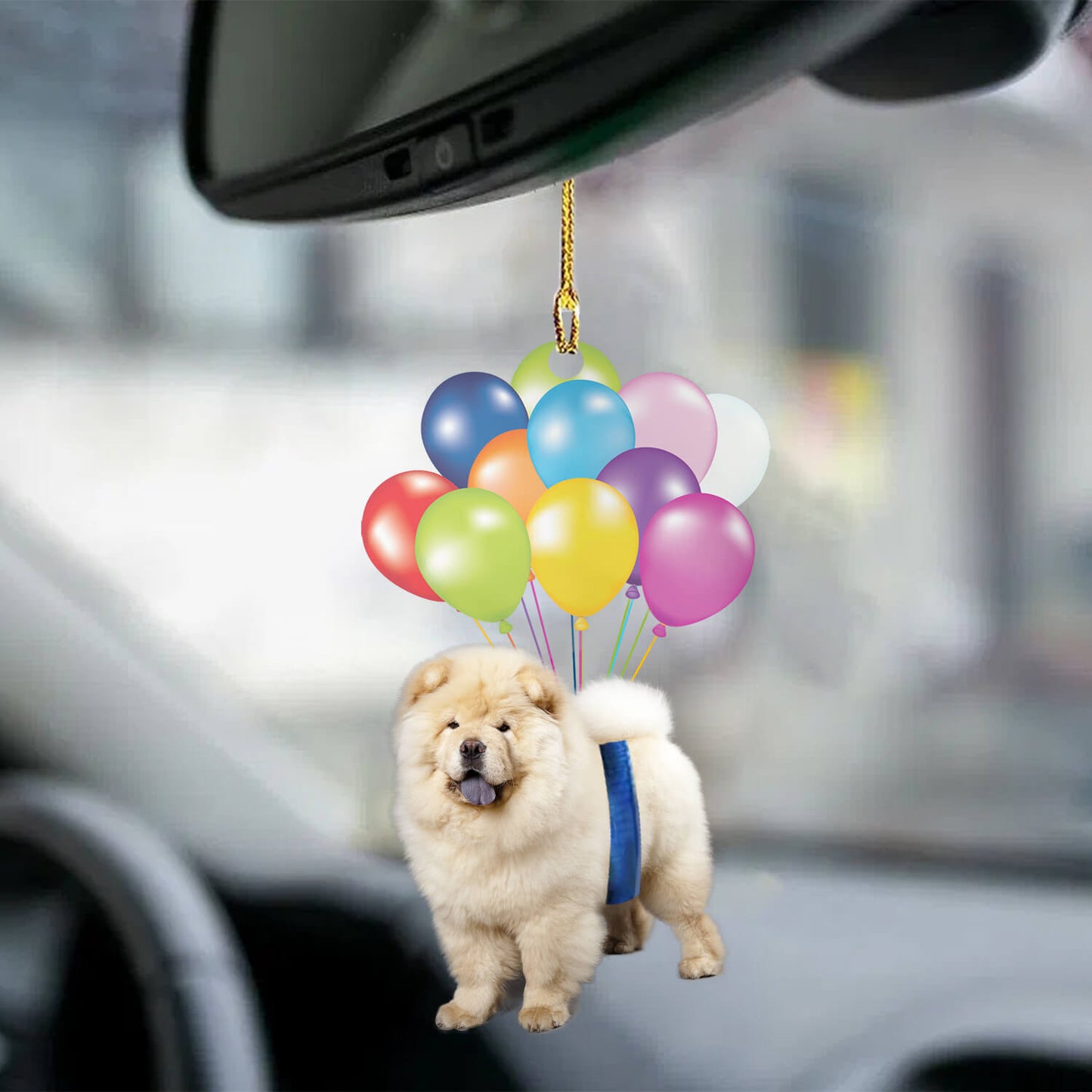 Balloon Dog Ornament Chow Chow Dog Fly With Bubbles Dog Hanging Ornament Godmerch