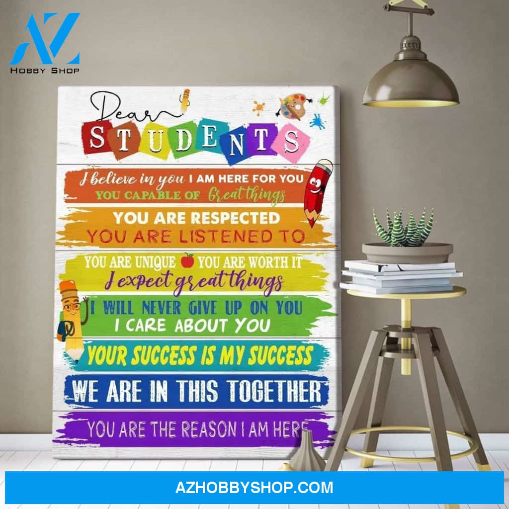 Dear Students Wall Art Canvas, Wall Decor Visual Art