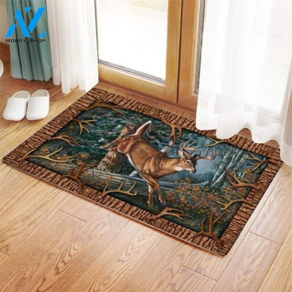 Deer Hunting Easy Clean Welcome DoorMat | Felt And Rubber | DO2407