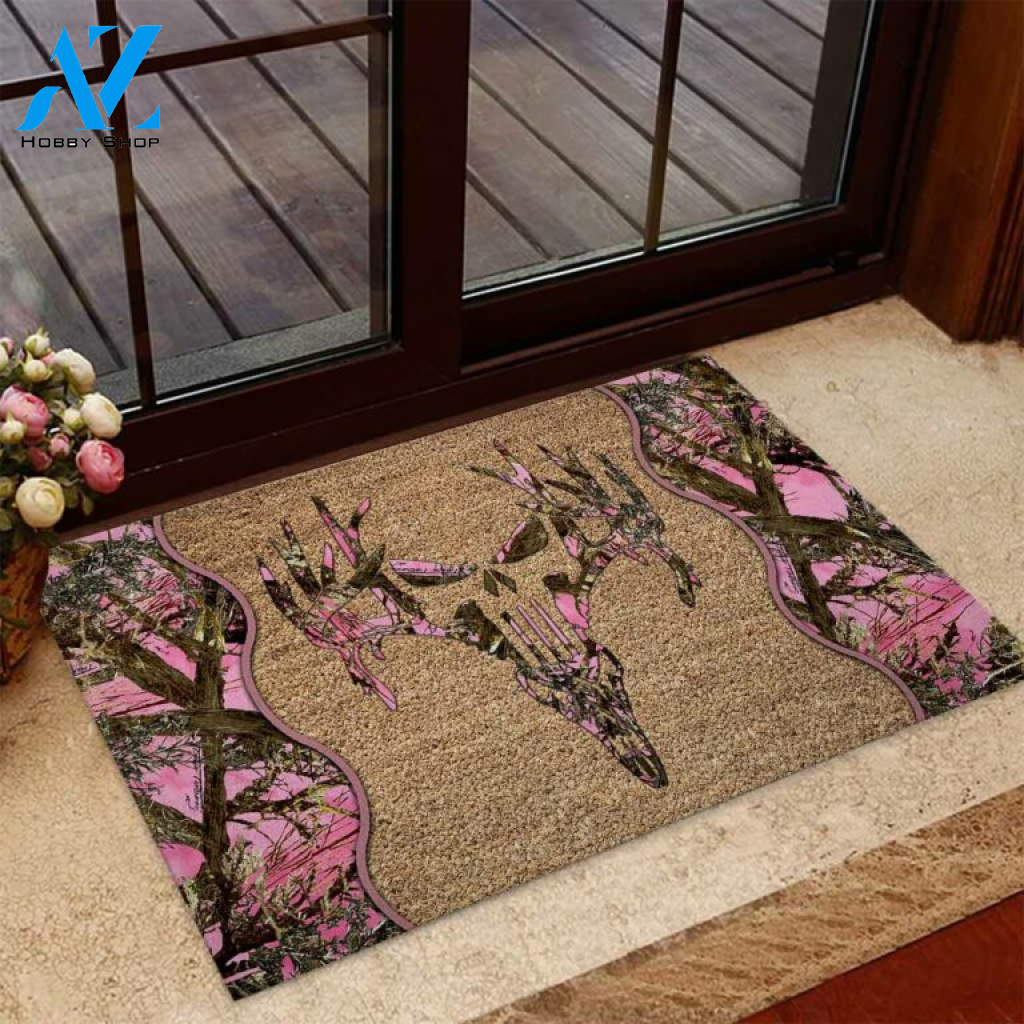 Deer Hunting Coir Pattern Print Doormat | Welcome Mat | House Warming Gift