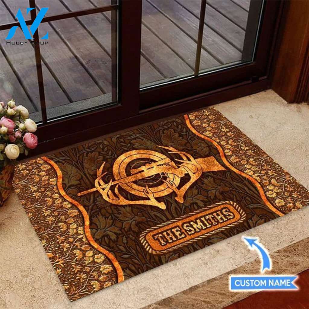 Deer Hunting Unique Brown Custom Doormat