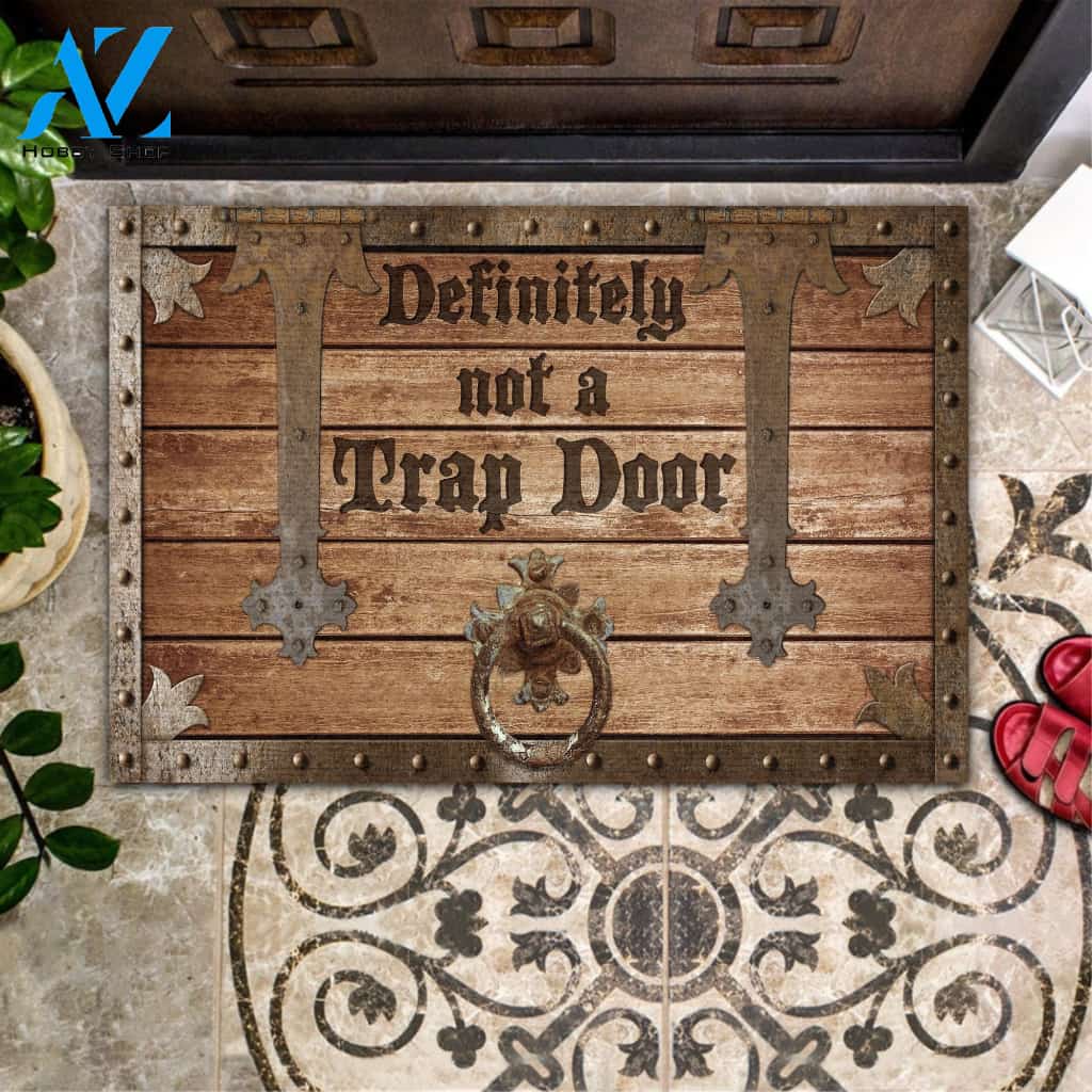 Definitely Not A Trap Door Funny Doormat | Welcome Mat | House Warming Gift