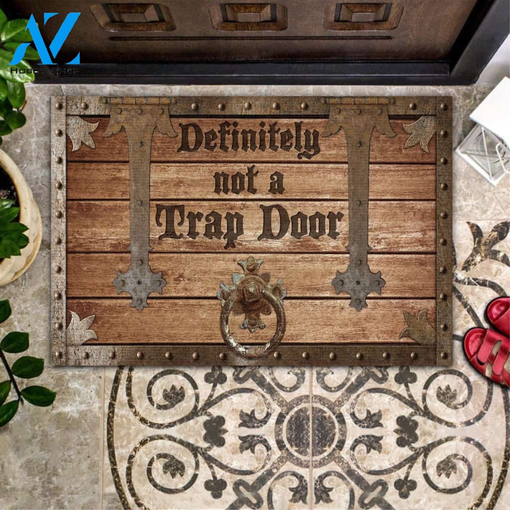Definitely Not A Trap Door Indoor and Outdoor Doormat Warm House Gift Welcome Mat Gift for Labrador Lovers Birthday Gift