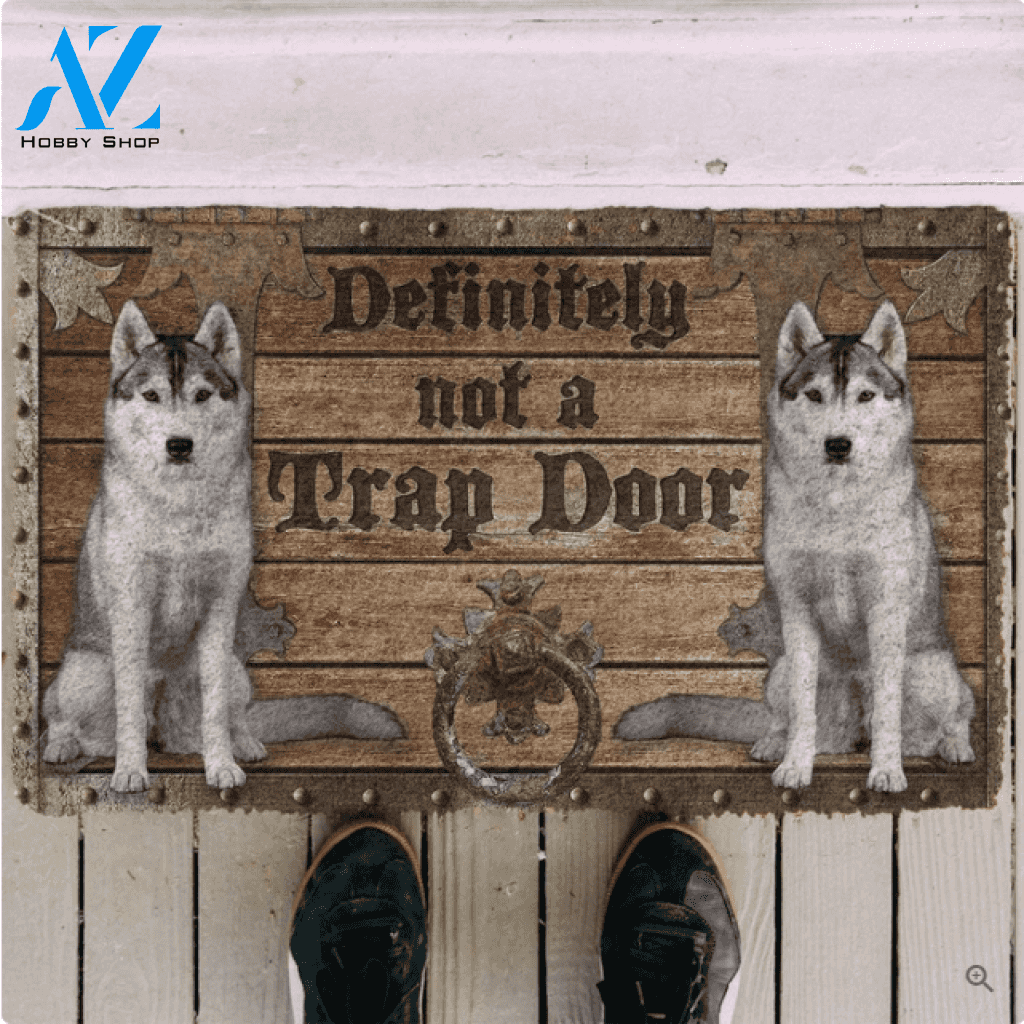 Definitely Not A Trap Door Wolf Funny Indoor And Outdoor Doormat Warm House Gift Welcome Mat Birthday Gift For Wolf Lovers