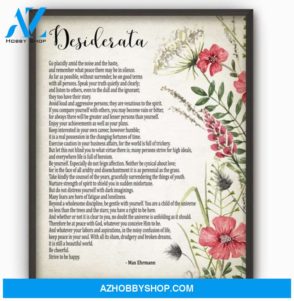 Desiderata Inspirational Poster, Student Wall Art Poster Art
