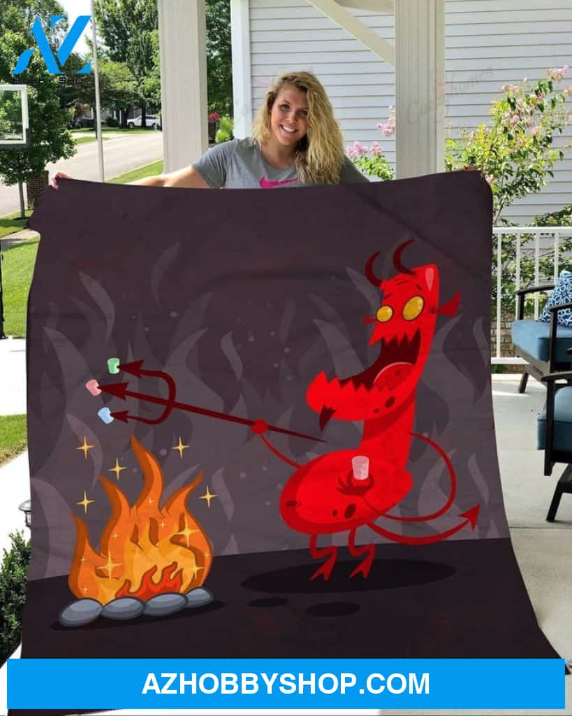DEVIL HALLOWEEN Fleece Blankets, Halloween Blanket, Halloween Throw Blanket, Halloween Fleece Blanket