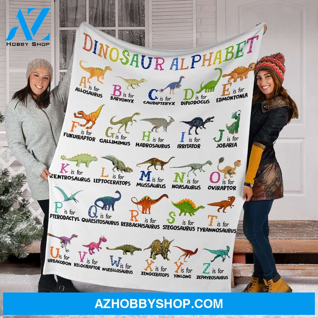 Dinosaur Alphabet Fleece Blanket
