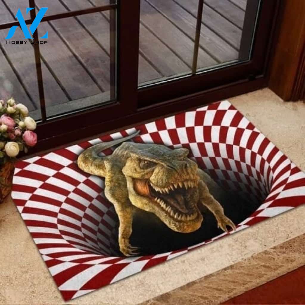 Dinosaur Optical illusion 3D Hole Doormat