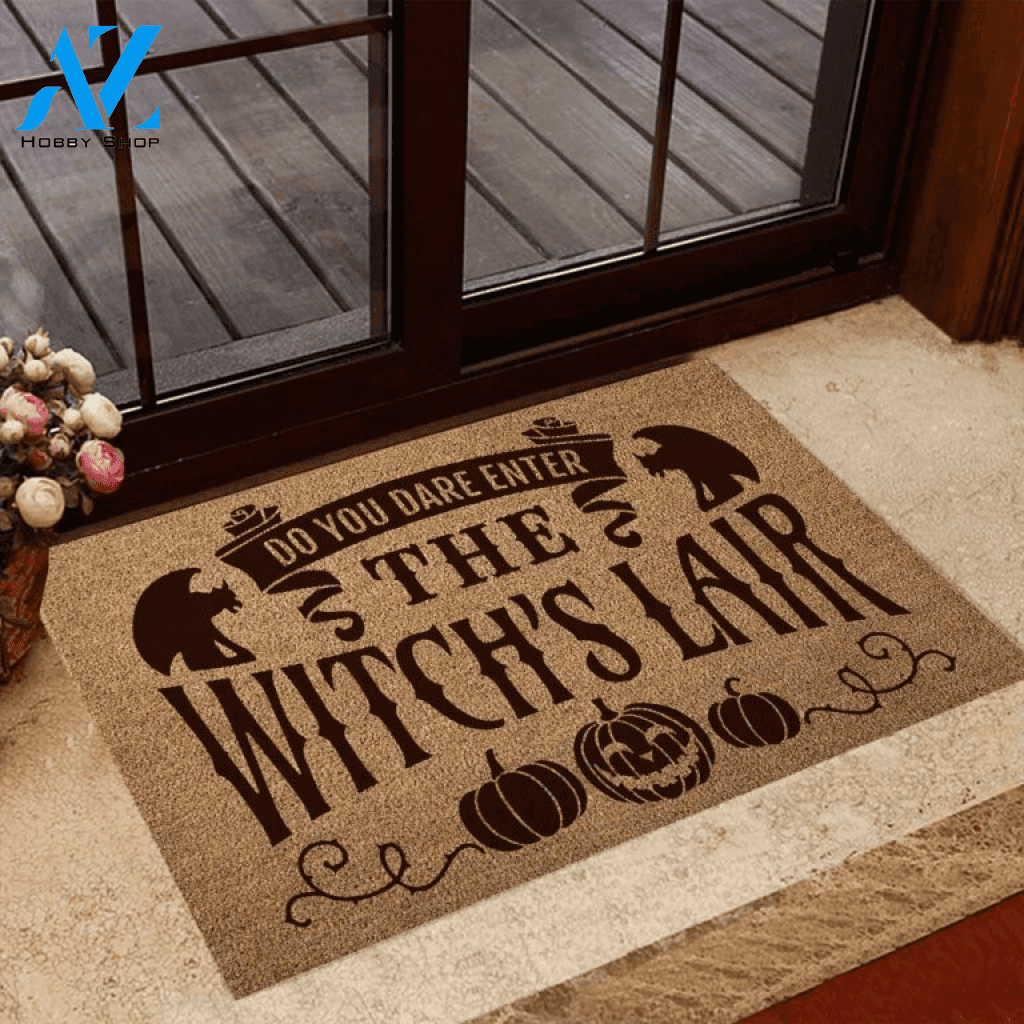 Do You Dare Enter The Witch's Lair Coir Pattern Print Doormat | Welcome Mat | House Warming Gift