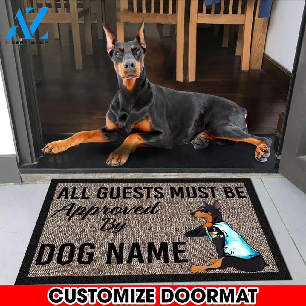 Doberman I Love Mom-Mat3 Custom Doormat All Over Printed(6888)