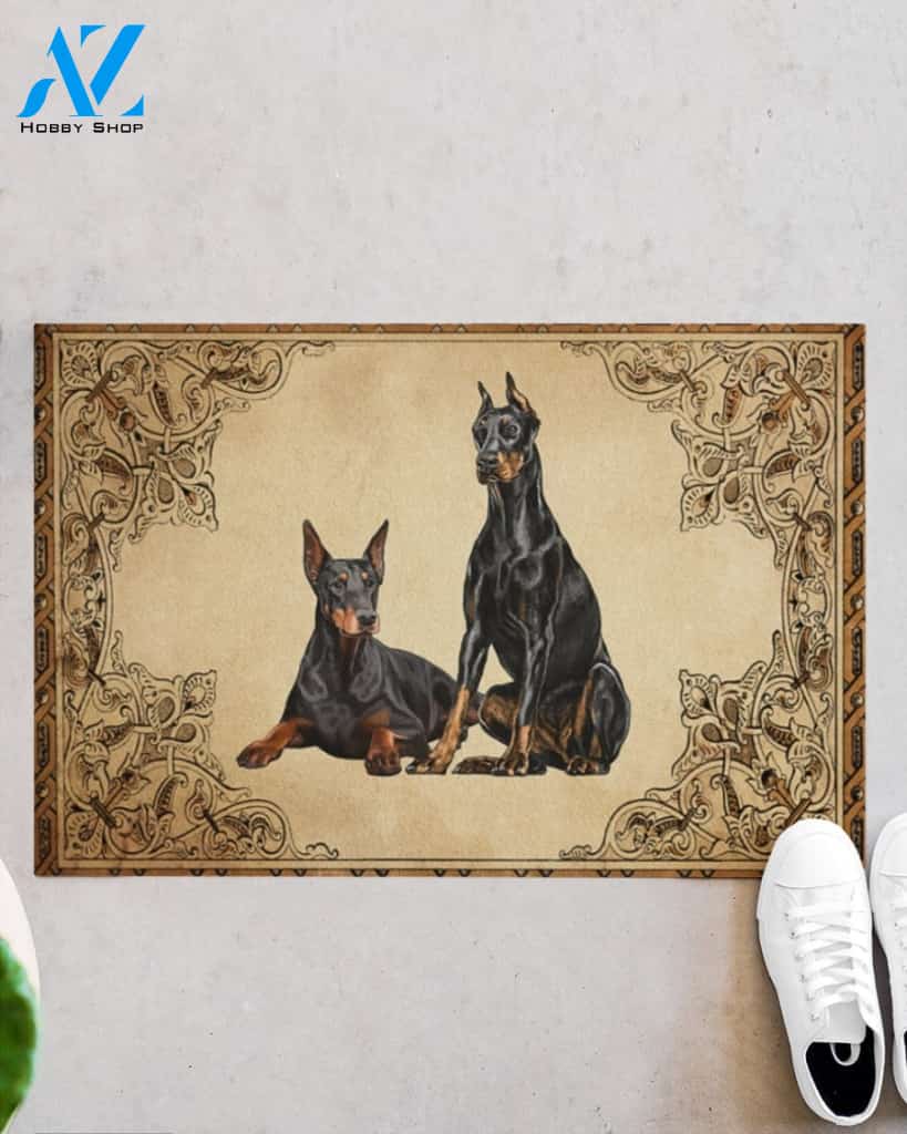 Dobermann Indoor and Outdoor Doormat Warm House Gift Welcome Mat Gift For Dog Lovers Gift For Family Birthday Gift