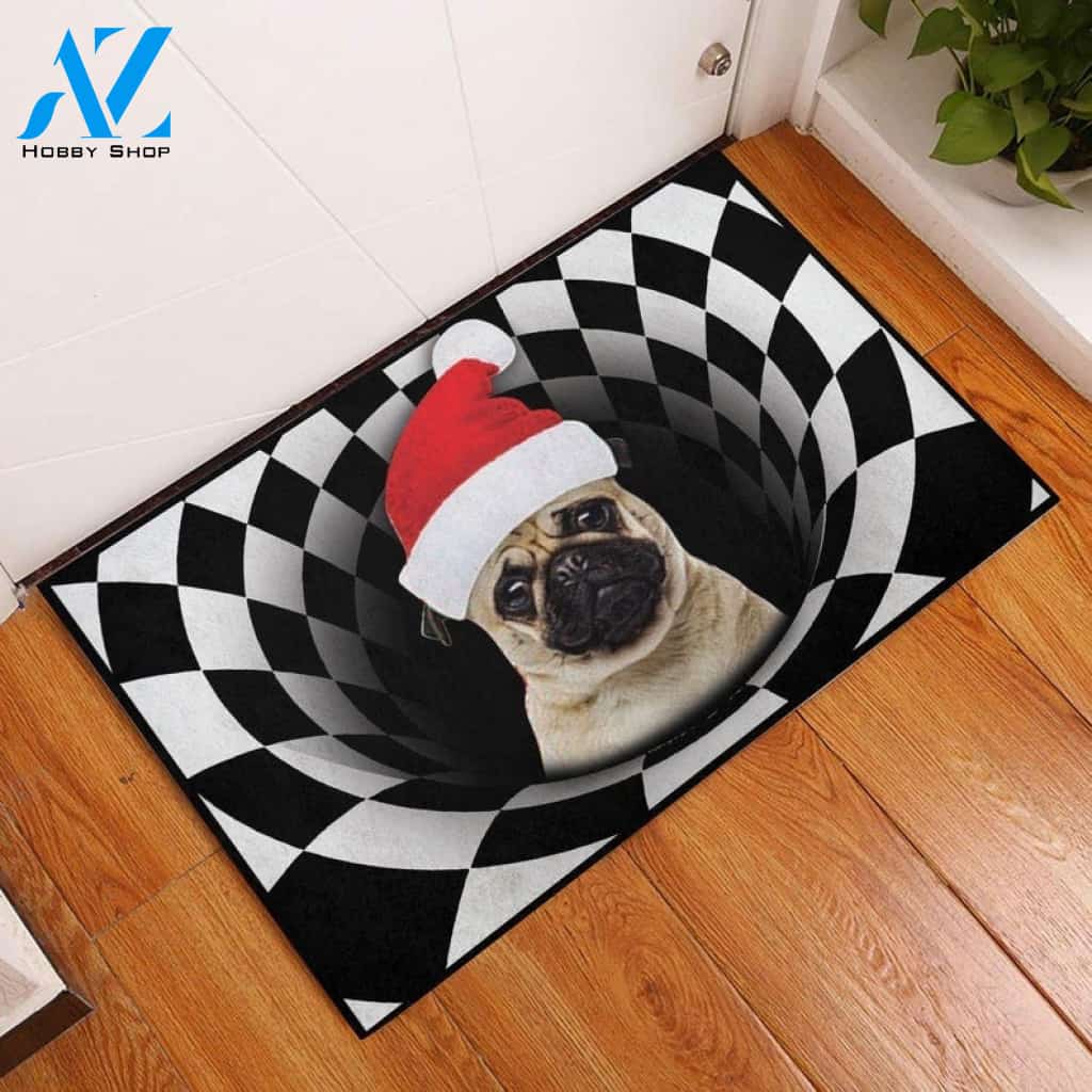Dog Christmas Pug Funny Doormat Gift For Dog Lovers Birthday Gift Home Decor Warm House Gift Welcome Mat