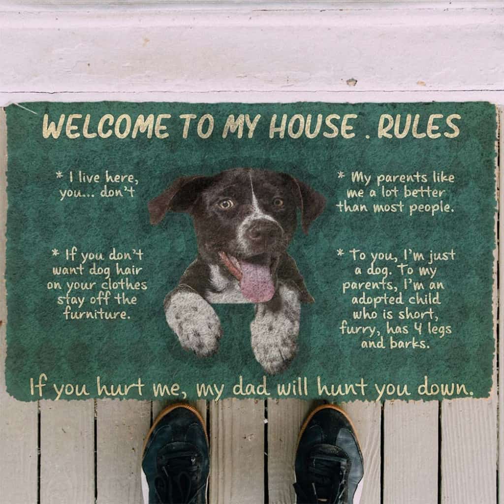 Dog Doormat 3D German Shorthaired Pointers Welcome To My House Rules Custom Doormat
