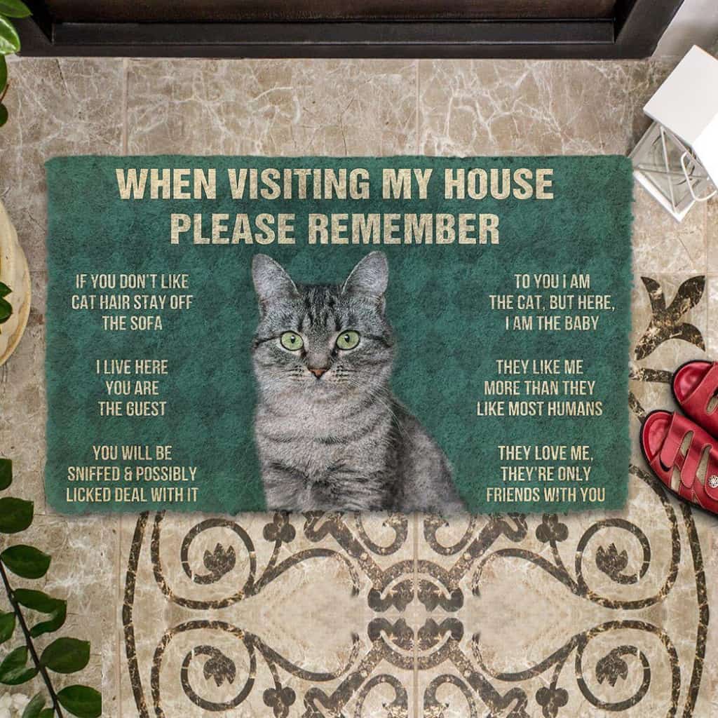Dog Doormat 3D Please Remember American Shorthair Cat House Rules Custom Doormat