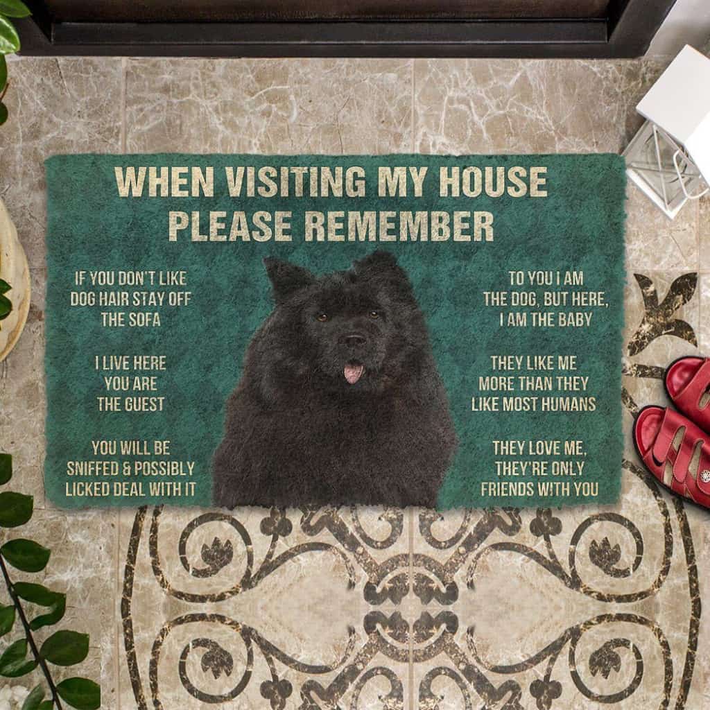Dog Doormat 3D Please Remember Black Chow Chows House Rules Custom Doormat