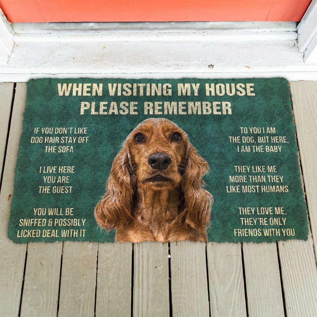 Dog Doormat 3D Please Remember Cocker Spaniel Dogs House Rules Custom Doormat