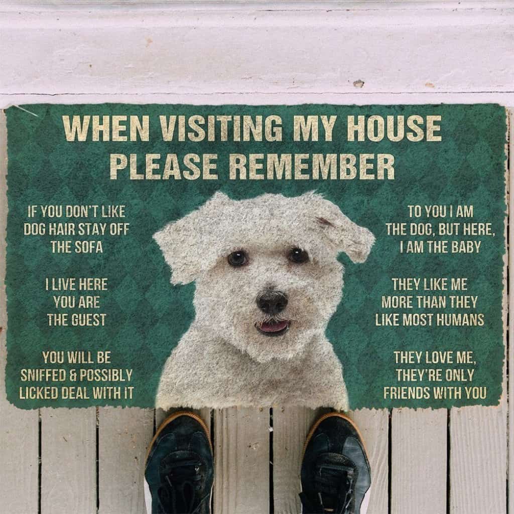Dog Doormat 3D Please Remember Coton de Tulear Dogs House Rules Custom Doormat