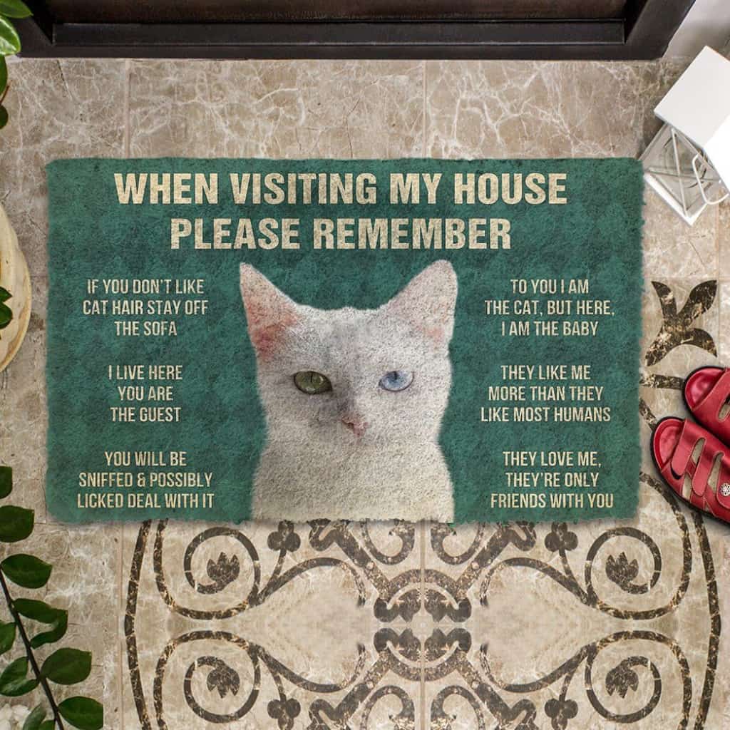 Dog Doormat 3D Please Remember Khao Manee Cats House Rules Custom Doormat