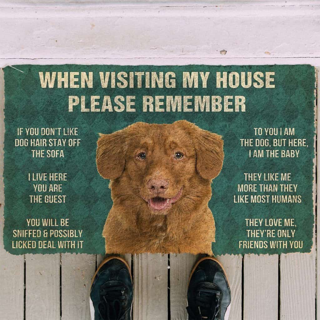 Dog Doormat 3D Please Remember Nova Scotia Duck Tolling Retriever House Rules Custom Doormat