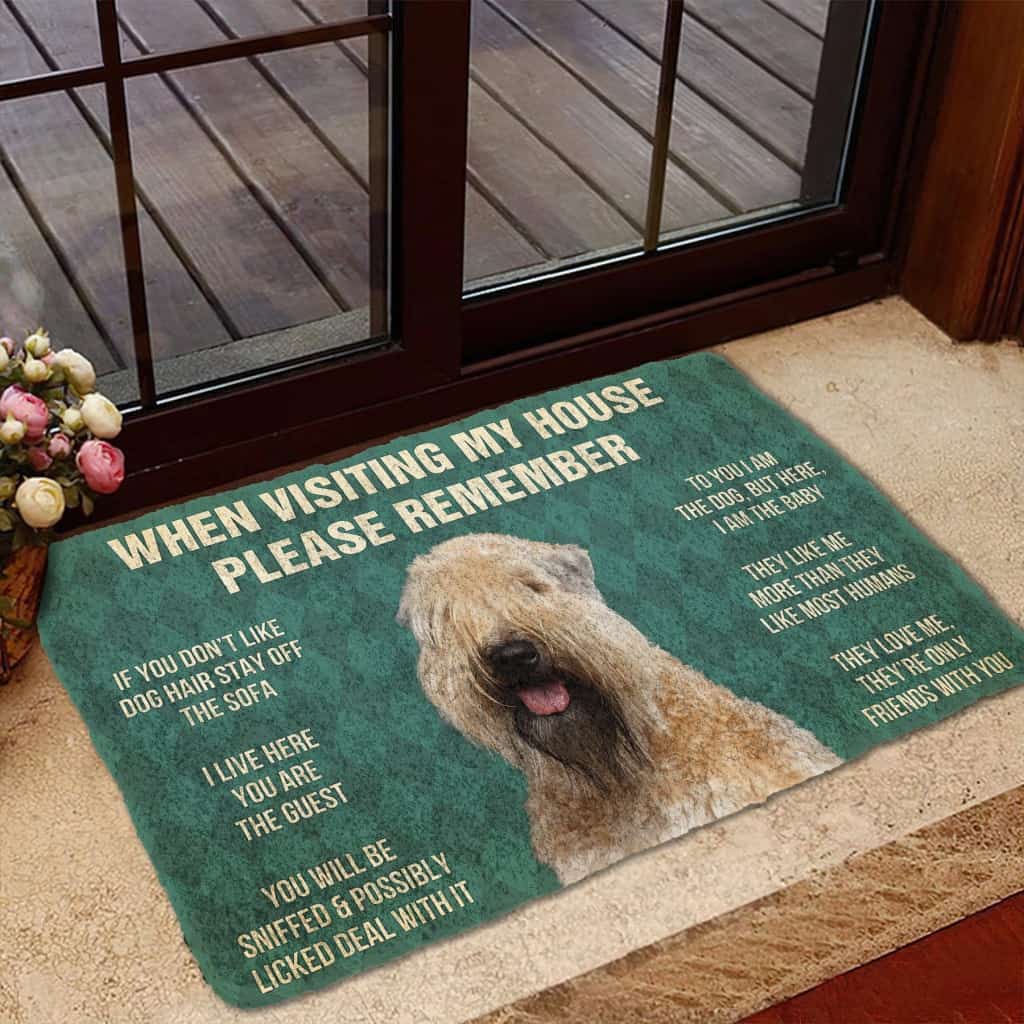 Dog Doormat 3D Please Remember Wheaten Terrier House Rules Custom Doormat