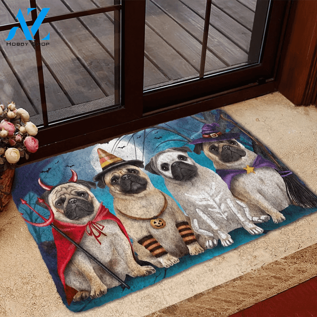 Dog Doormat 3D Pug Dog Halloween Custom Doormat