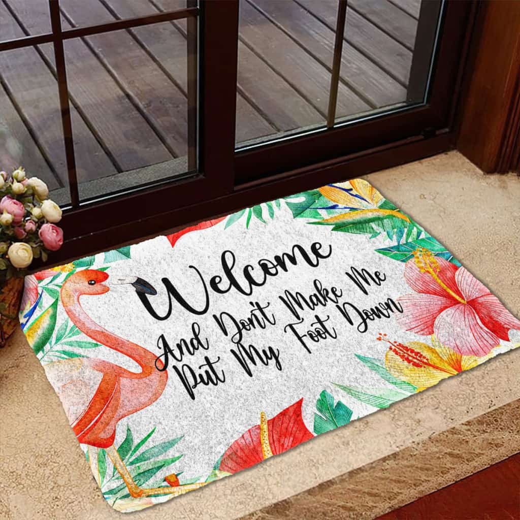 Dog Doormat 3D Welcome And Don't Make Me Put My Foot Down Doormat