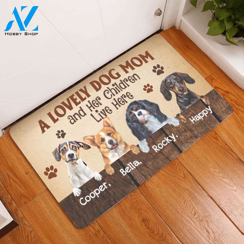Dog Lover A Lovely Dog Mom Personalized Doormat | Welcome Mat | House Warming Gift