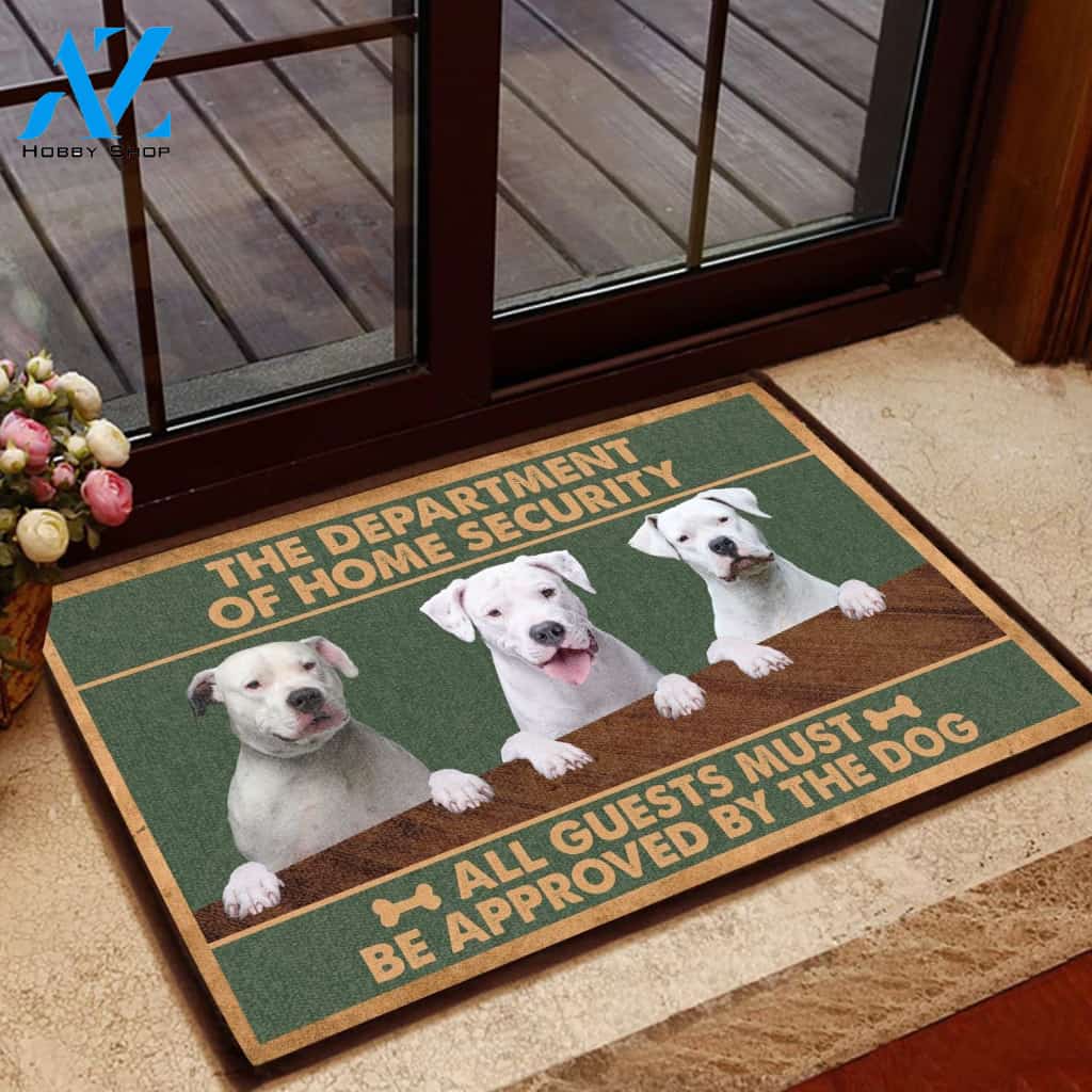 Dogo Argentino Home Security - Dog Doormat | Welcome Mat | House Warming Gift