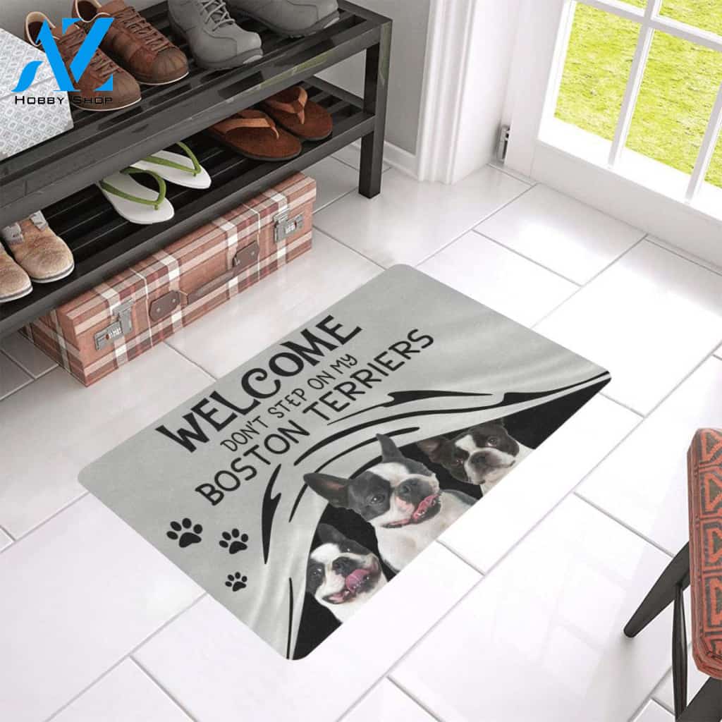 Dont Step On My Boston Terrier Doormat, Gift For Boston Terrier Dog lovers, Gift For Friend Family Home Decor Warm House Gift Welcome Mat